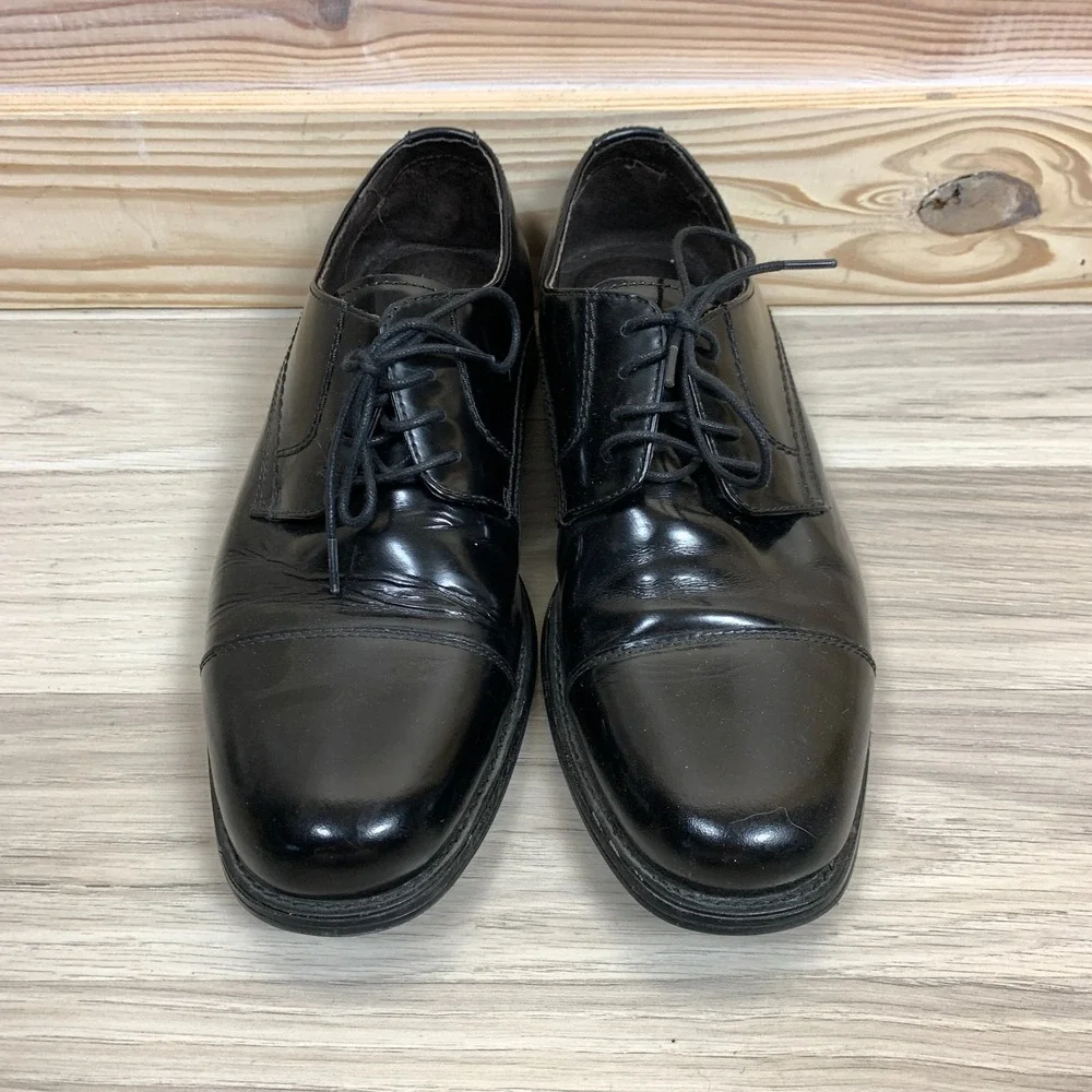 Johnston & Murphy Derby Shoes Mens 8M Black Cap Toe‎ Leather Dress Shoes Oxford